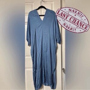 Milano Women’s Medium Blue Italian Silk Viscose Dress NWT